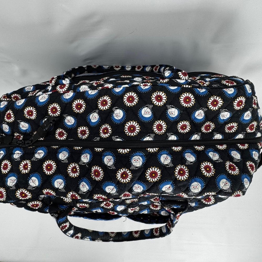 Vera Bradley Blue Night Owl Overnight Duffel Bag Xtra LG 20" x 12" Luggage Tote - Picture 4 of 12